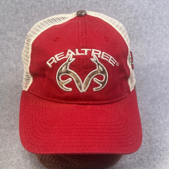 Realtree Outfitters #3 NASCAR Red Trucker Hat US Flag Mesh Snapback Adjustable - Picture 1 of 8